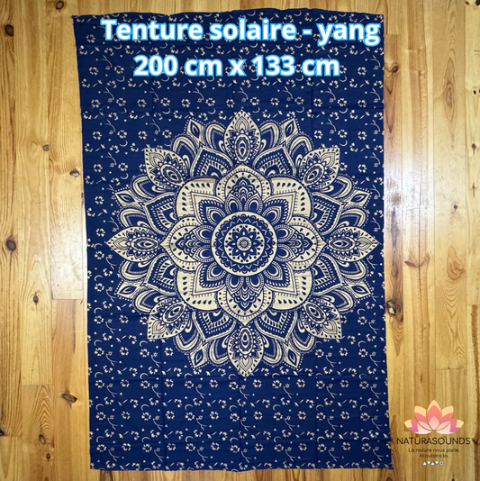 *Tenture Solaire - Yang (masculin) Fait à la main - 200 cm x 133 cm - Origine Inde