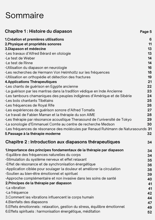 * Manuel d'utilisation pour Diapasons Thérapeutiques